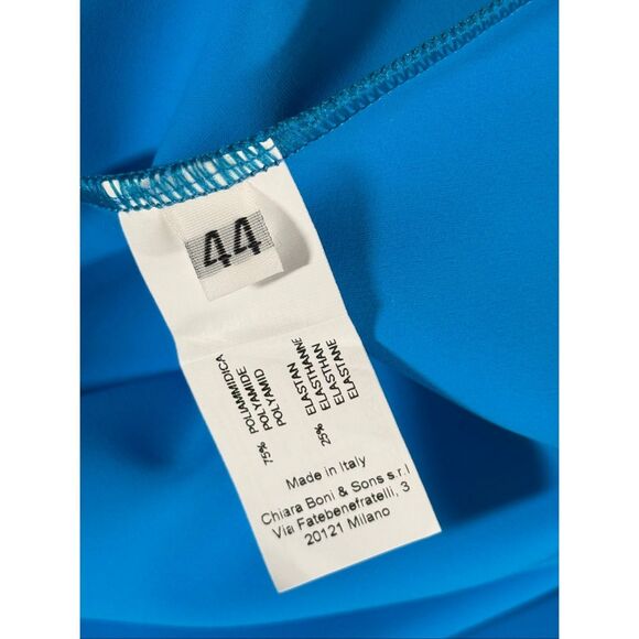 Chiara Boni La Petite Robe Womens Gudrum Halter Ruffle Gown Catalina Blue 8 - Picture 10 of 11